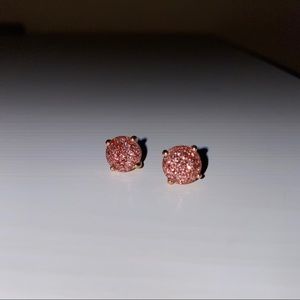 Kate Spade Rose Gold Glitter Earrings ✨ OBO